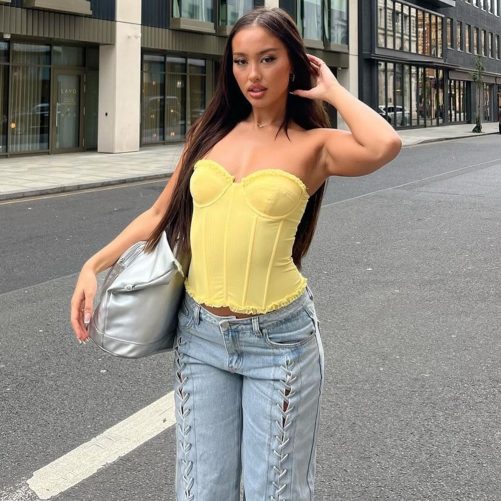 Sexy Tube Top Backless See Through Chest Top in Tank Tops & Camis