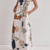 One Shoulder Printed Pocket Loose Vacation Dress in Dresses