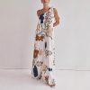 One Shoulder Printed Pocket Loose Vacation Dress in Dresses