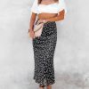 Floral Gauzy Lace Stretch High Waist Sheath Mid Length Skirt in Skirts