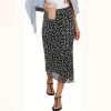 Floral Gauzy Lace Stretch High Waist Sheath Mid Length Skirt in Skirts