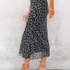 Floral Gauzy Lace Stretch High Waist Sheath Mid Length Skirt in Skirts