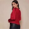 Lantern Long Sleeved Satin Shirt in Shirts & Blouses
