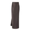 Brown Retro Thick Matte Satin High Waist Slim Fit Fishtail Skirt in Skirts