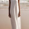 Square Collar Striped Minimalist Basic Sleeveless Dress in Dresses