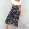 Floral Gauzy Lace Stretch High Waist Sheath Mid Length Skirt in Skirts