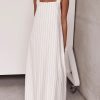 Square Collar Striped Minimalist Basic Sleeveless Dress in Dresses