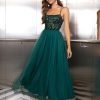 Sexy Sequin Gauze Stitching Evening Dress in Dresses