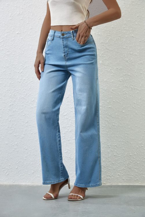 Retro Stretch High Waist Denim Pants in Pants