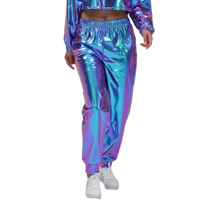 Multi Color Elastic Waist Ankle Tied Pants in Pants