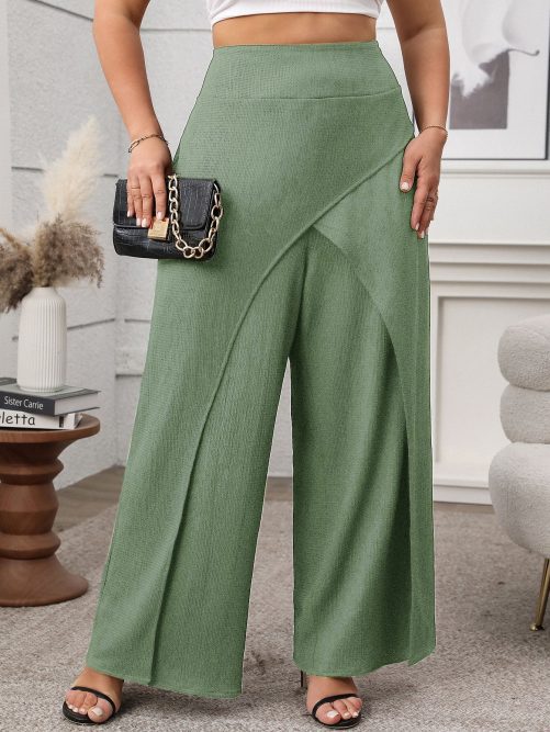Solid Color Loose Wide Leg Pants in Pants