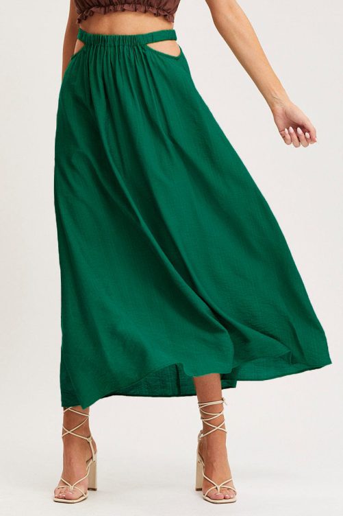 High Waist Hollow Out Cutout Out Long Skirt in Skirts