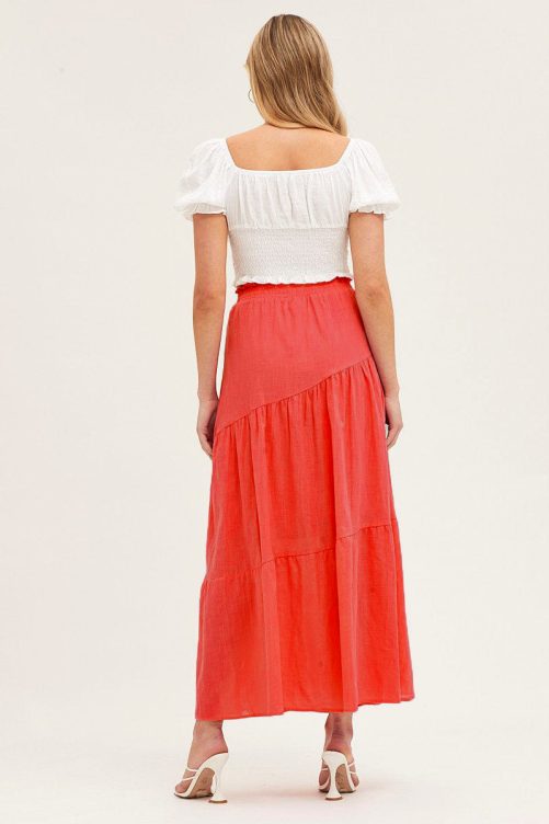 Elastic Waist Long Skirt in Skirts