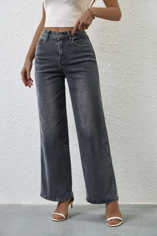 Retro Stretch High Waist Denim Pants in Pants