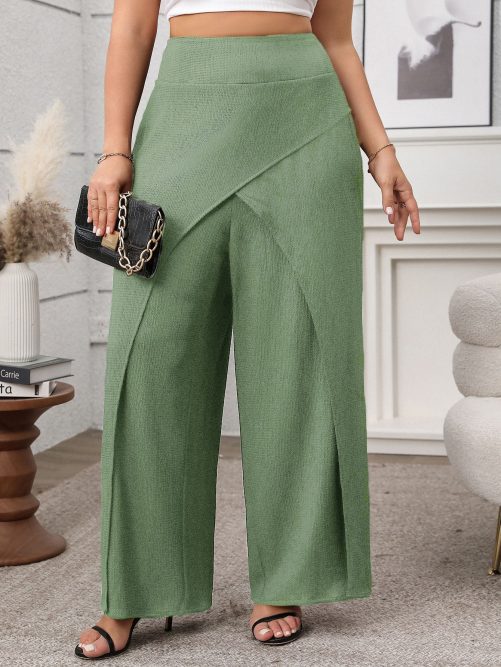 Solid Color Loose Wide Leg Pants in Pants