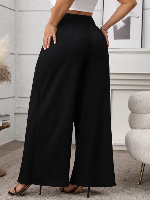 Solid Color Loose Wide Leg Pants in Pants