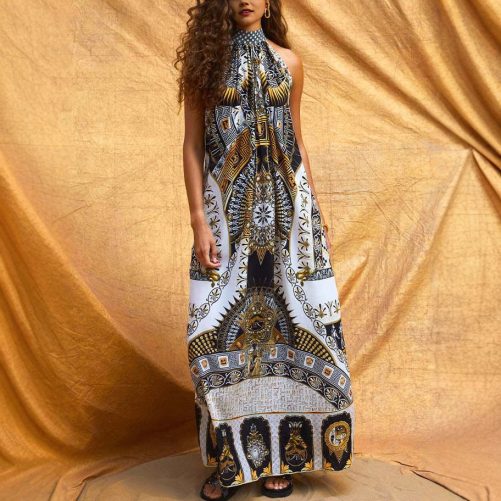 Elegant Slimming Waist Tight Hepburn Maxi Dress in Dresses