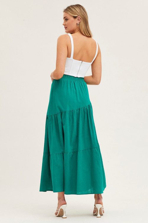 Elastic Waist Long Skirt in Skirts