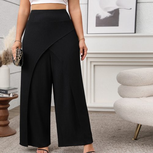 Solid Color Loose Wide Leg Pants in Pants