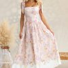 Floral Tight Waist Slim Fit Camisole Dress in Dresses