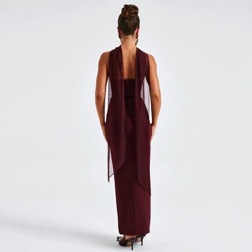 Elegant Ribbon Backless Sexy Sheath Dress in Dresses