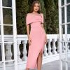 Sexy Tube Top Short Sleeve Irregular Asymmetric Dress in Dresses