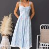 Sexy Slim Spaghetti Strap Floral Print Lace Dress in Dresses