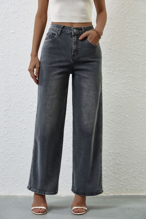 Retro Stretch High Waist Denim Pants in Pants