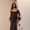 Sexy Off The Shoulder Pleated Floral Slim Fit Dress in Dresses