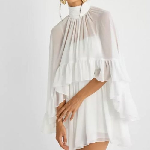 See Through Smock Top Suspender Skirt Two Piece Set in Dresses
