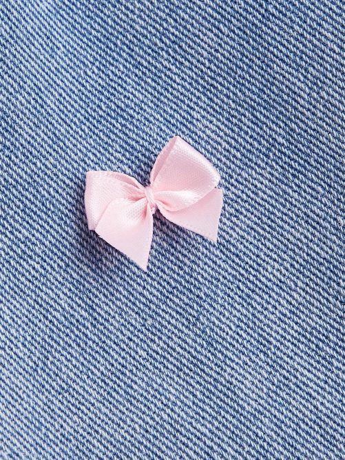 High Waist Washed Bow Wide Leg Pants Jeans in Pants