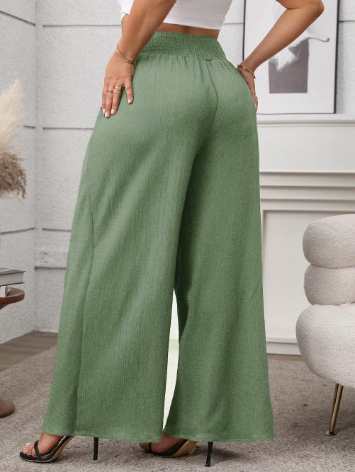 Solid Color Loose Wide Leg Pants in Pants