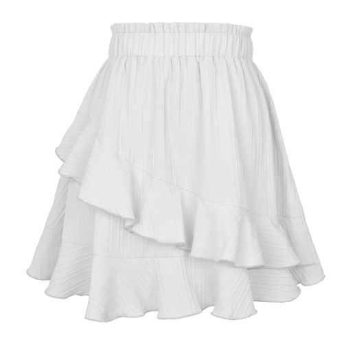 High Waist Irregular Asymmetric Ruffled Skirt in Skirts