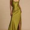Elegant Satin Split Dress in Dresses