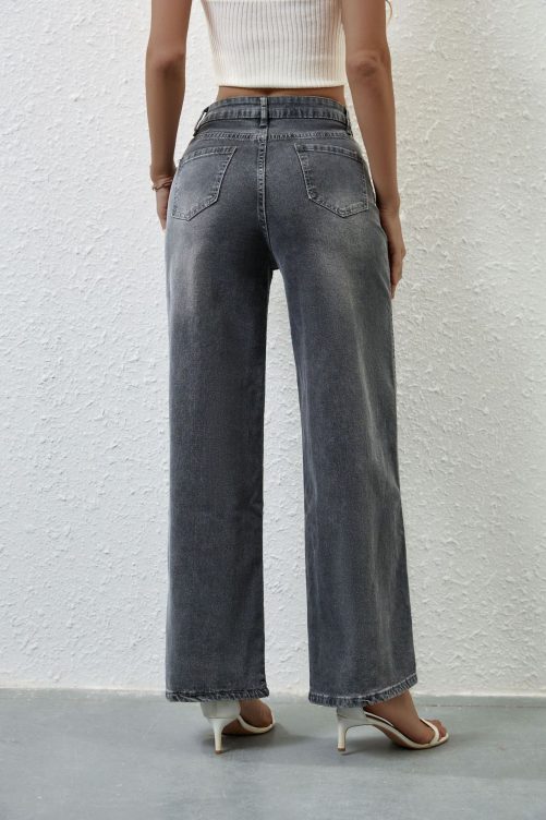Retro Stretch High Waist Denim Pants in Pants