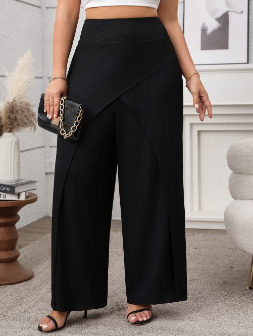 Solid Color Loose Wide Leg Pants in Pants