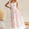Floral Tight Waist Slim Fit Camisole Dress in Dresses