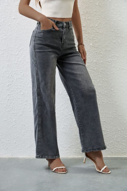 Retro Stretch High Waist Denim Pants in Pants