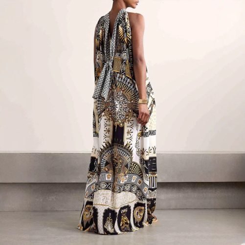 Elegant Slimming Waist Tight Hepburn Maxi Dress in Dresses