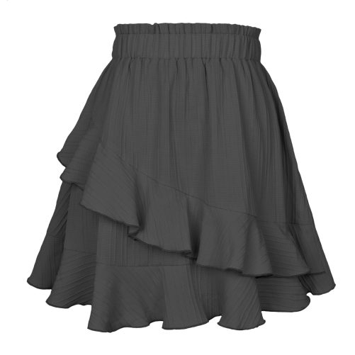 High Waist Irregular Asymmetric Ruffled Skirt in Skirts