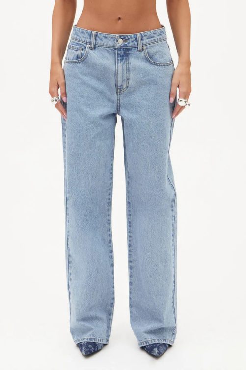 Love Pocket Design Washed High Waist Loose Straight Slimming Jeans Pants in Pants
