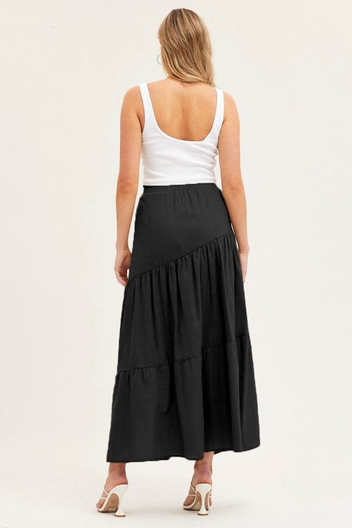 Elastic Waist Long Skirt in Skirts