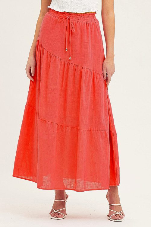 Elastic Waist Long Skirt in Skirts
