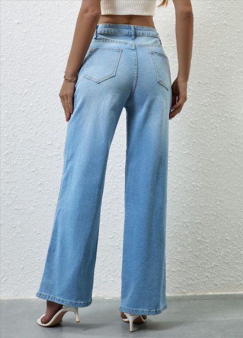 Retro Stretch High Waist Denim Pants in Pants