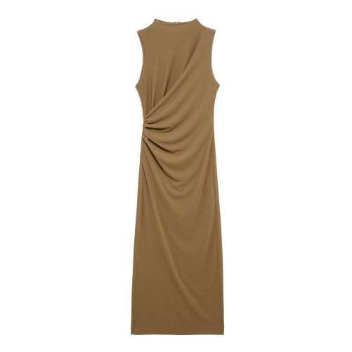 Elegant Pleated Decoration Slim Sheath Dress in Dresses