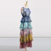 Halter Sleeveless Bohemian Retro Ruffled Dress in Dresses