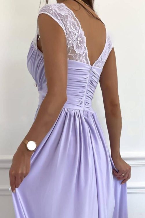 Sleeveless Backless Wide Hem Split Dress in Dresses