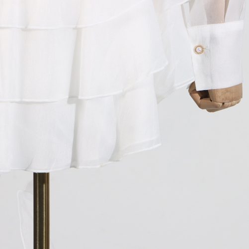 Sexy V Neck Stitching Floral Ruffled Ribbon Dress in Dresses