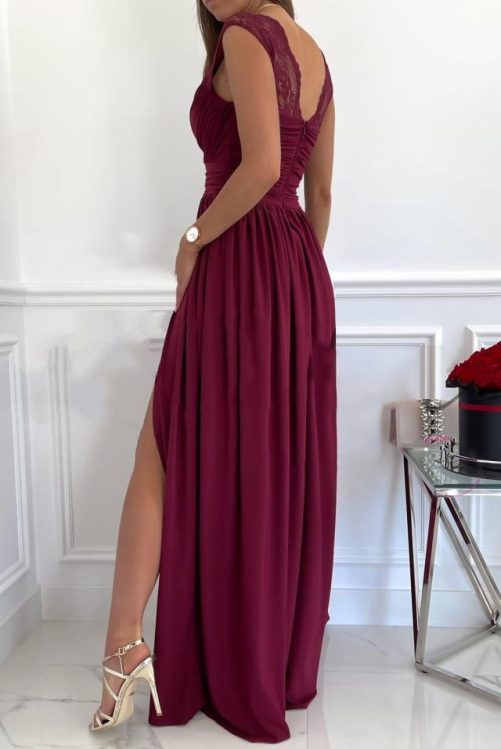 Sleeveless Backless Wide Hem Split Dress in Dresses