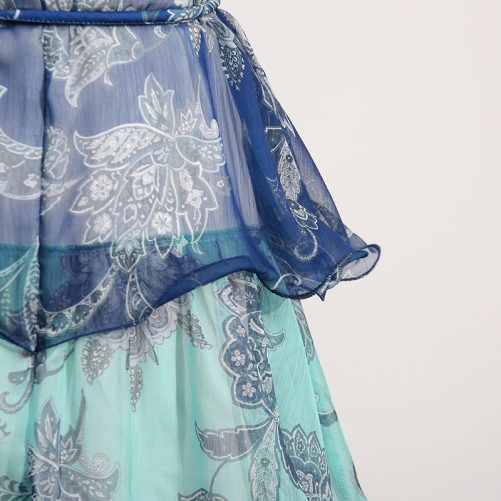 Halter Sleeveless Bohemian Retro Ruffled Dress in Dresses